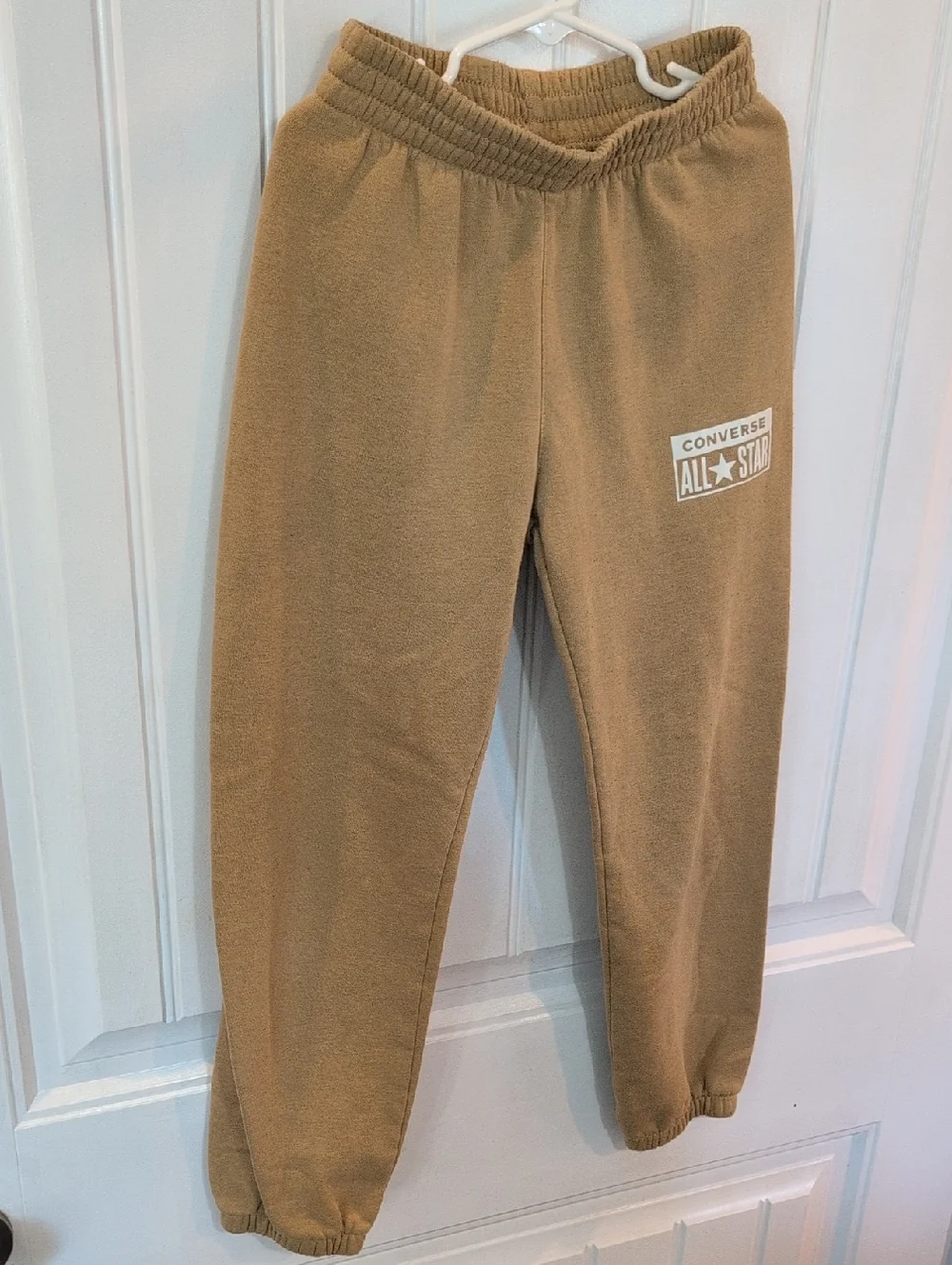 Converse Kids Camel Sweatpants with White All Star Logo